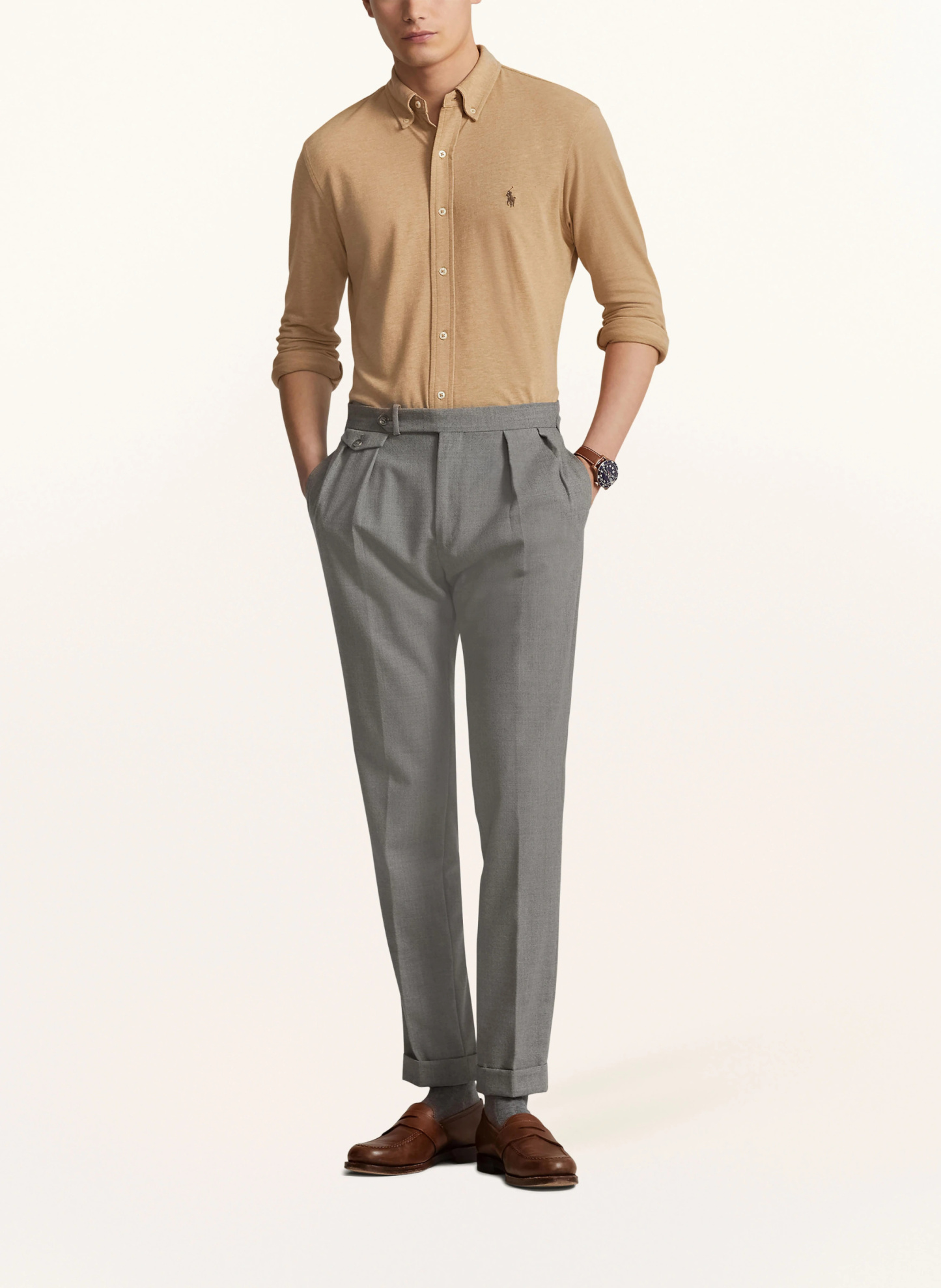 POLO RALPH LAUREN Piqué-Hemd Custom Fit – CAMEL