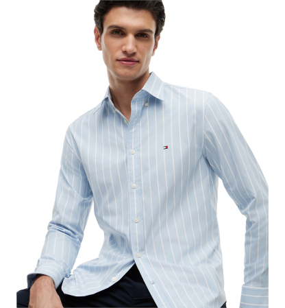 Tommy Hilfiger Men's Performance Poplin Stripe Shirt - Breezy Blue/Stripe