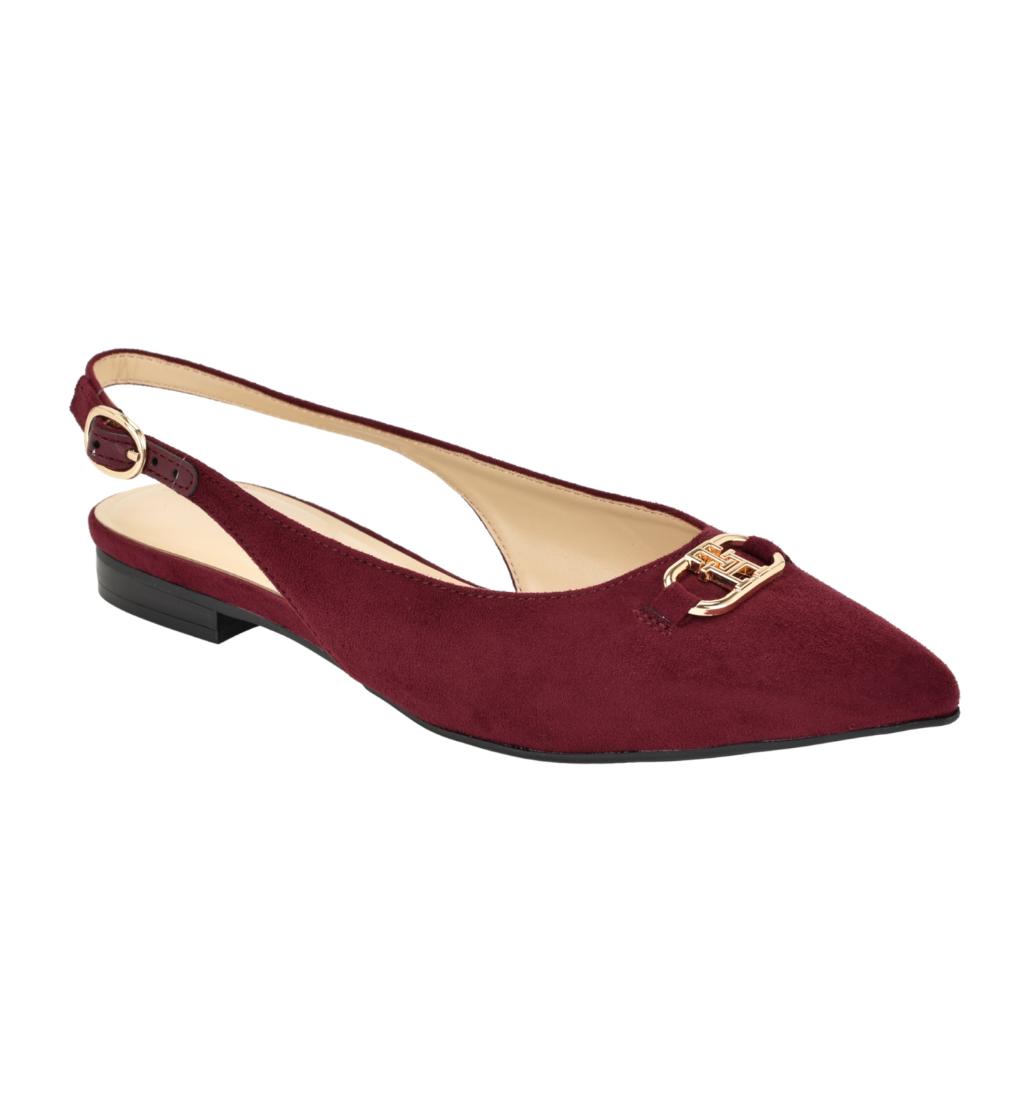 Tommy Hilfiger Women's Vesly Pointed Toe Slingback Dress Flats - Dark Red