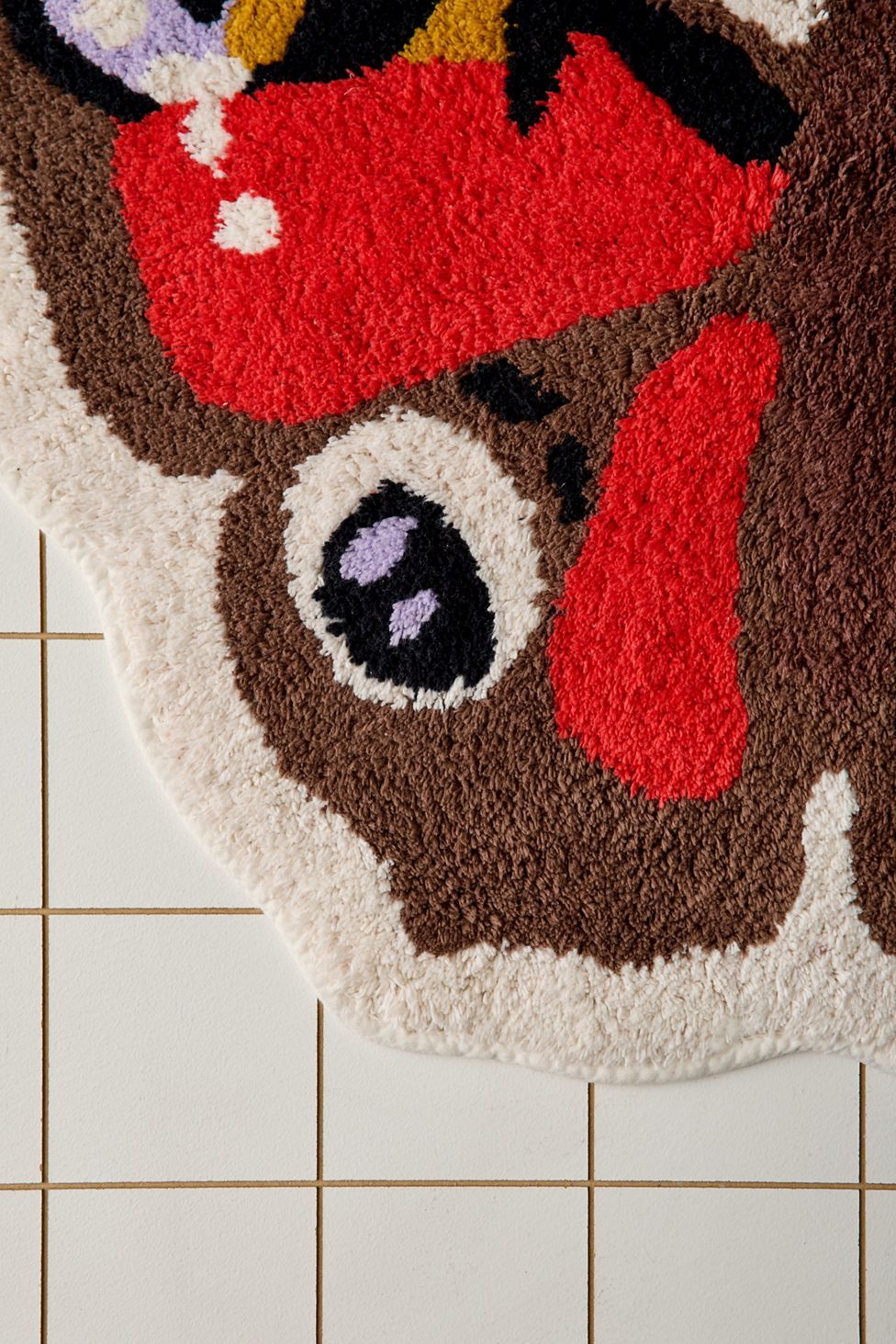 Butterfly Shaped Tufted Bath Mat - Multi