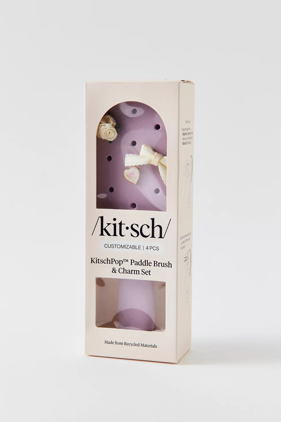 KITSCH KitschPop Paddle Brush & Charm Set - Soft Violet