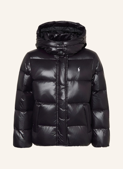 POLO RALPH LAUREN Daunenjacke mit abnehmbarer Kapuze – SCHWARZ