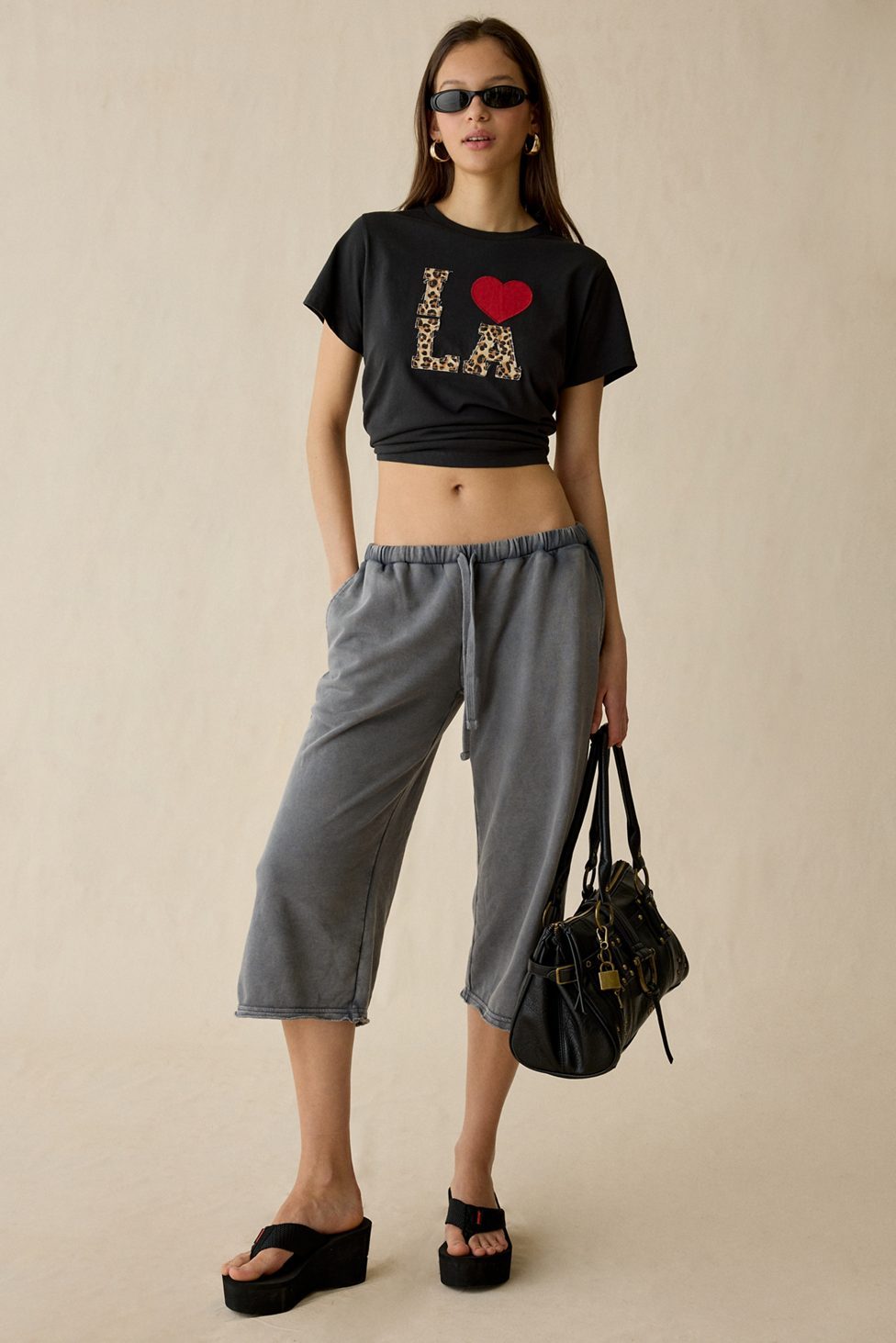 Out From Under Spring Breaker Slouch Capri Pants - Black