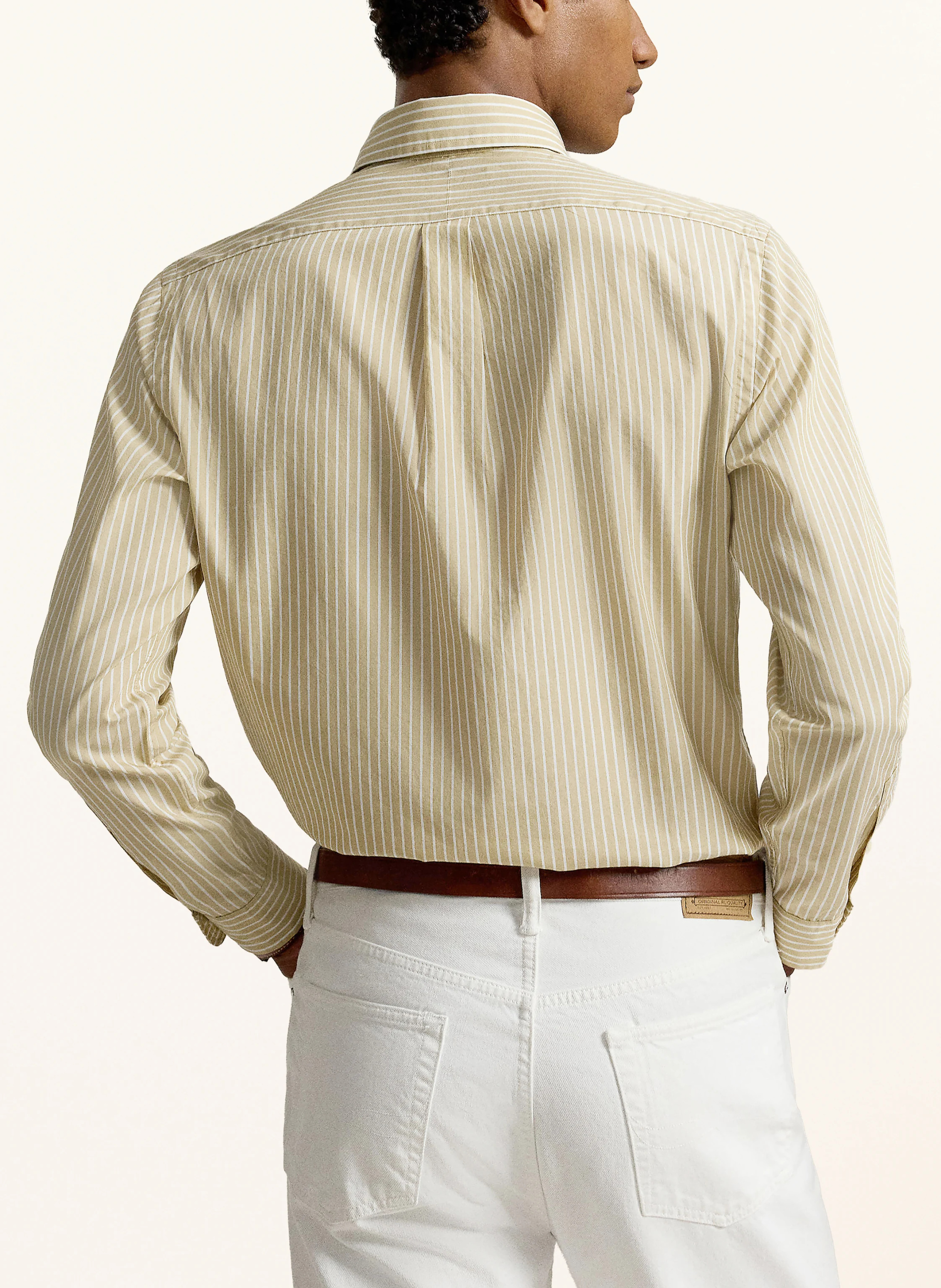 POLO RALPH LAUREN Hemd Custom Fit – BEIGE / WEISS (1)