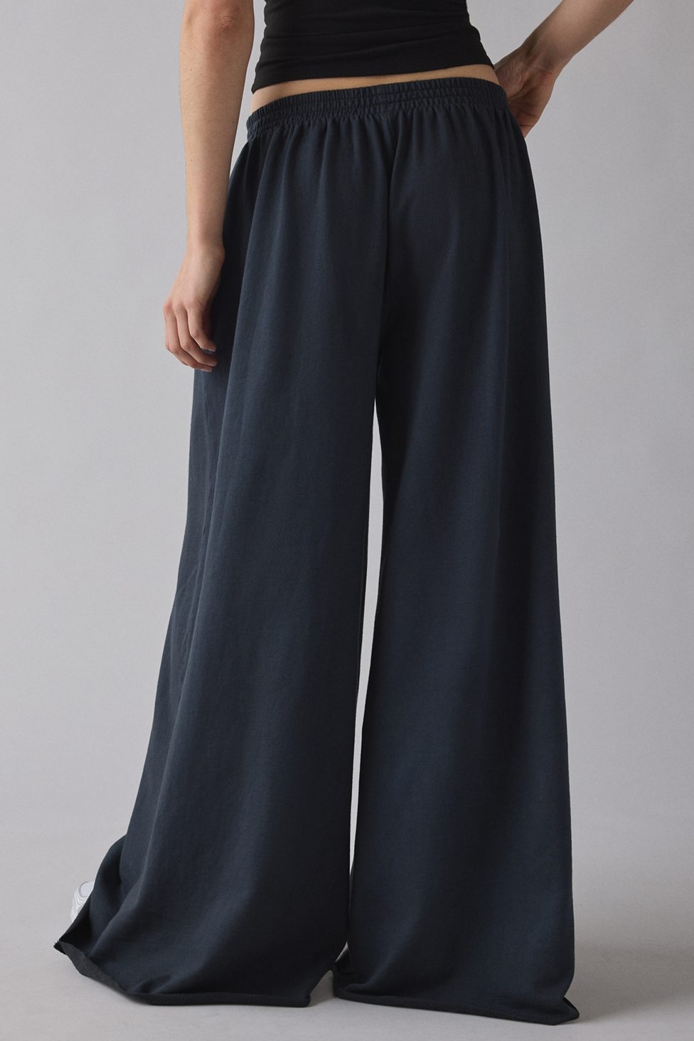 Out From Under Lived In Extreme Wide Leg Sweatpants - Washed Black