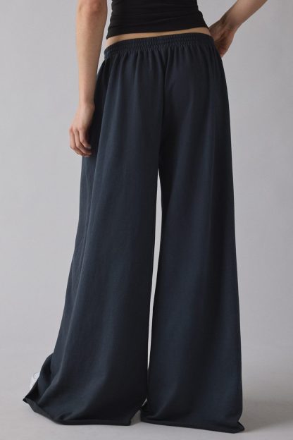 Out From Under Lived In Extreme Wide Leg Sweatpants - Washed Black
