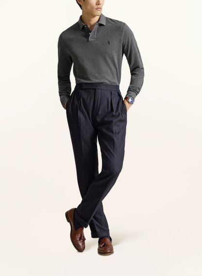 POLO RALPH LAUREN Piqué-Poloshirt Custom Slim Fit – DUNKELGRAU