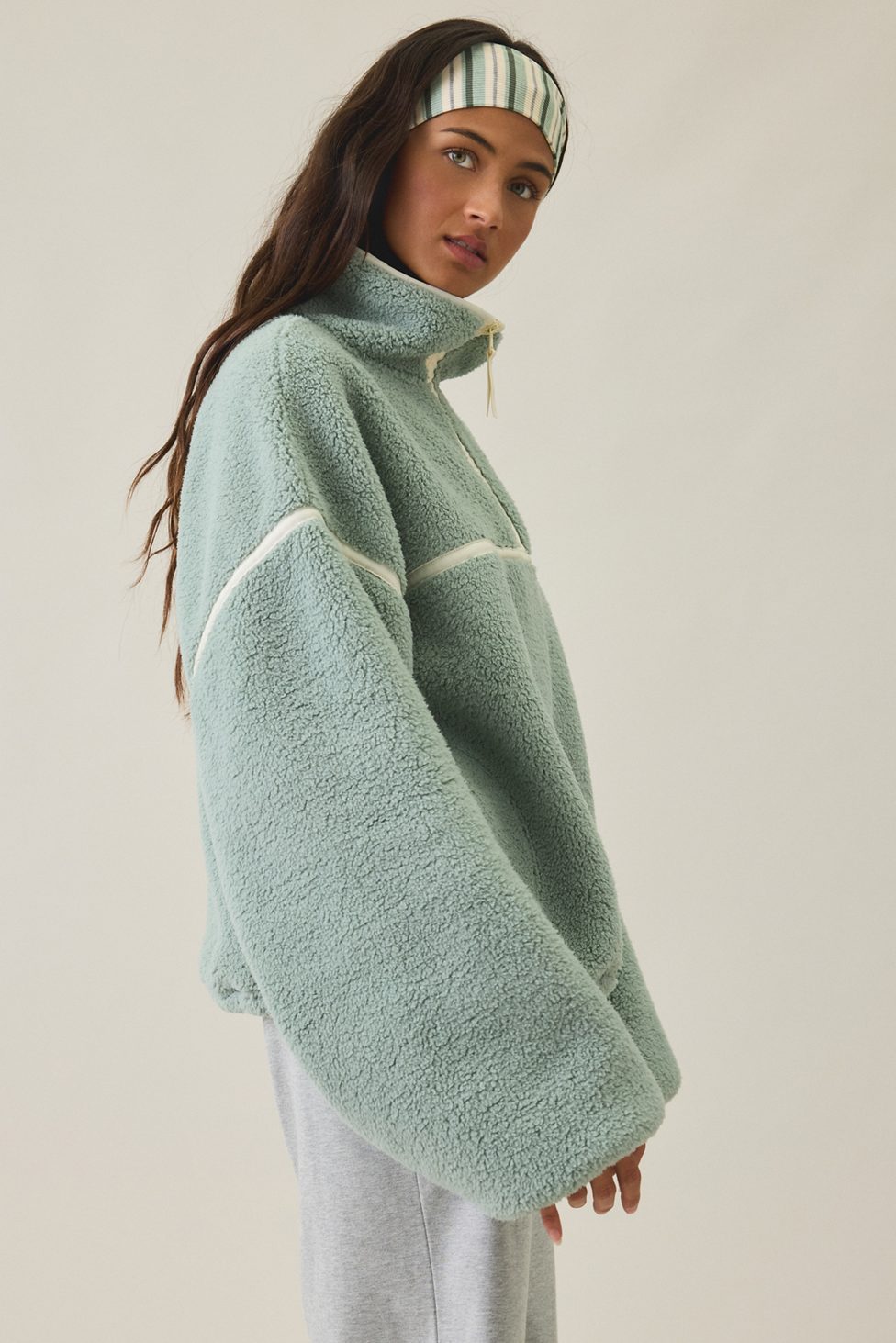 Out From Under Pretty Plush Fleece Quarter Zip Pullover - Green