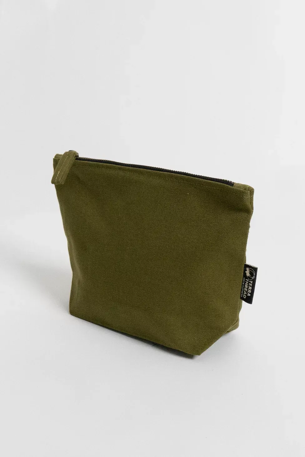 Terra Thread Organic Cotton Canvas Zippered Pouch - Olive