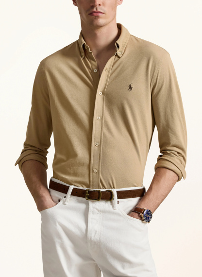 POLO RALPH LAUREN Piqué-Hemd Custom Fit – KHAKI