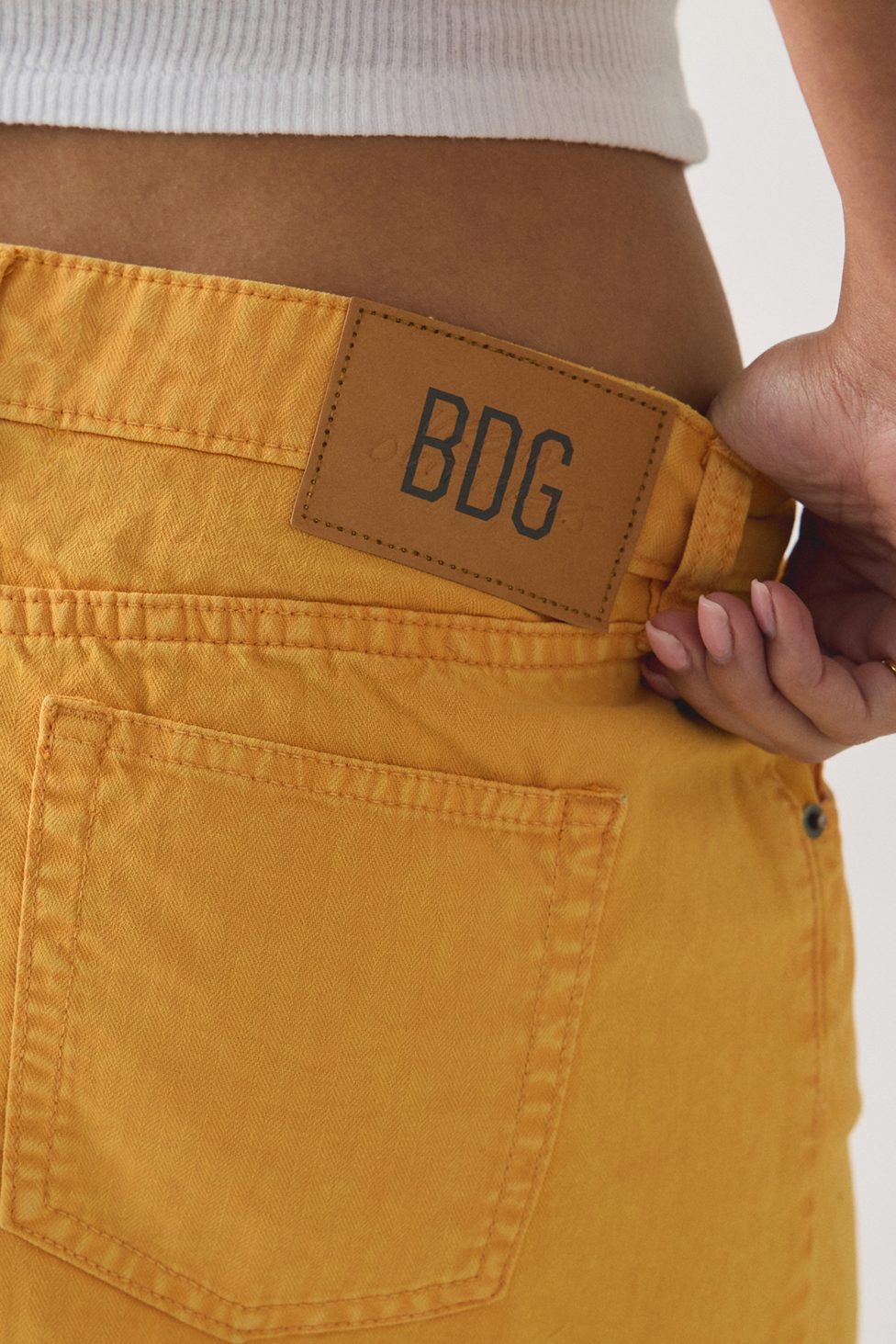 BDG Onna Denim Micro Mini Skirt - Orange