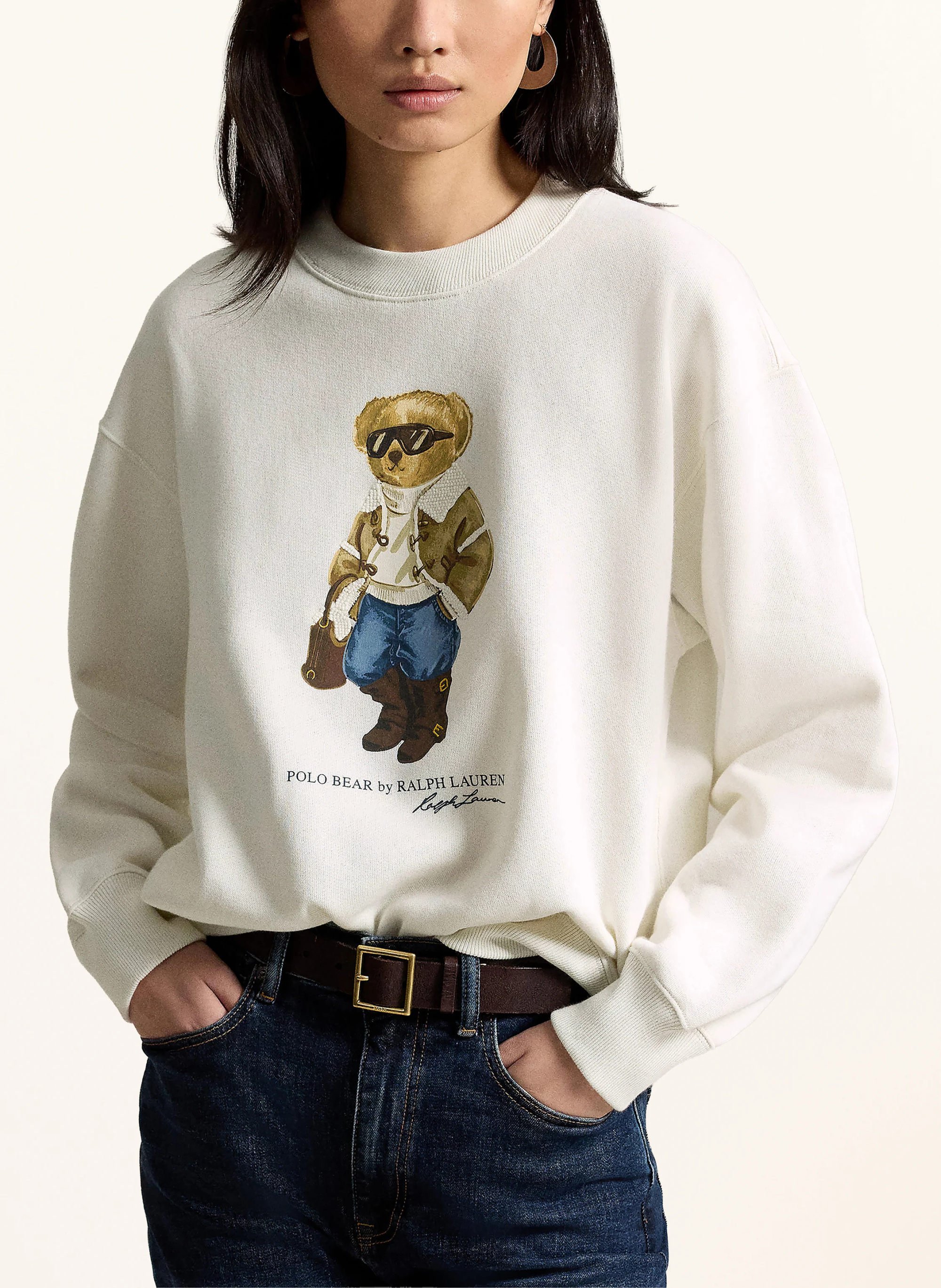 POLO RALPH LAUREN Sweatshirt – CREME / BRAUN / BLAU