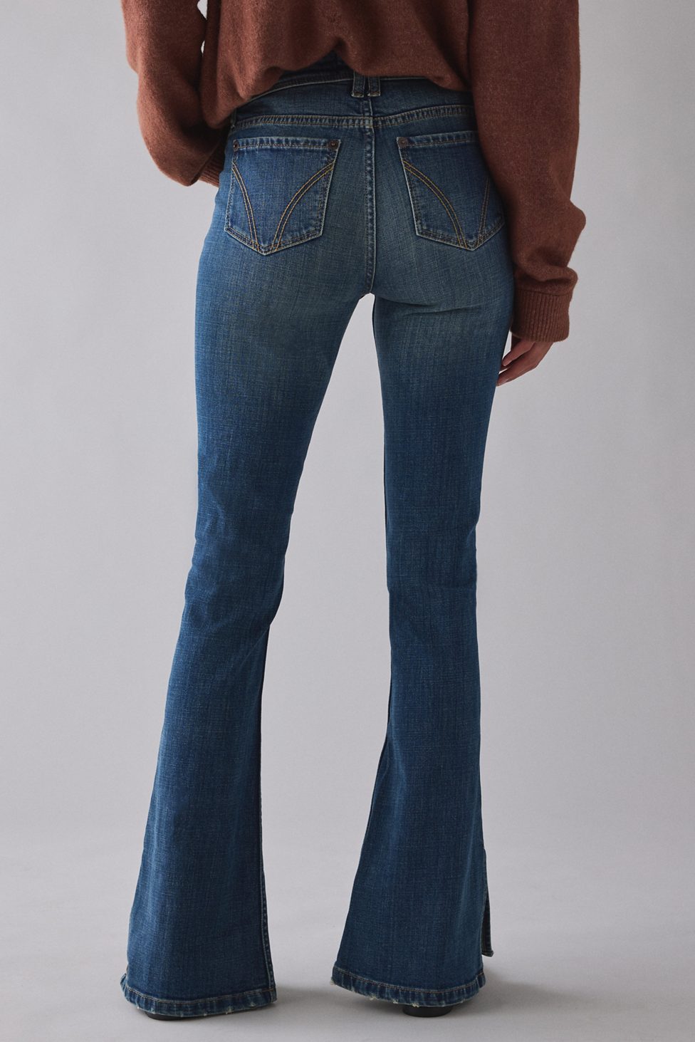 BDG Brooke Split Hem Low-Rise Flare Jeans - Tinted Denim