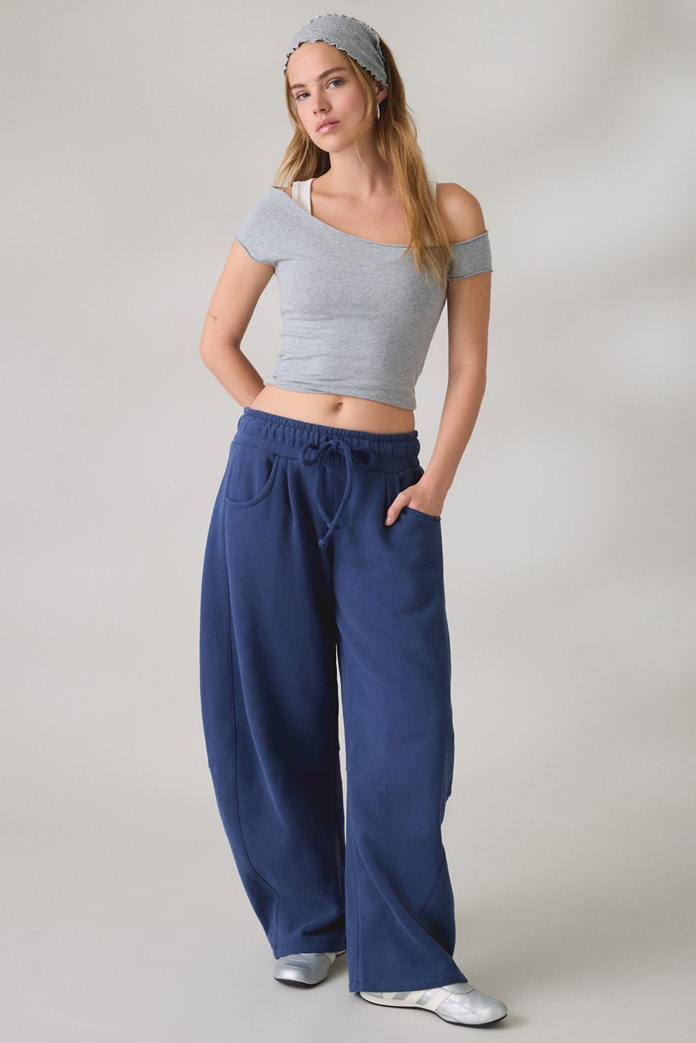 Out From Under Essential Barrel Leg Full Length Sweatpants - Navy