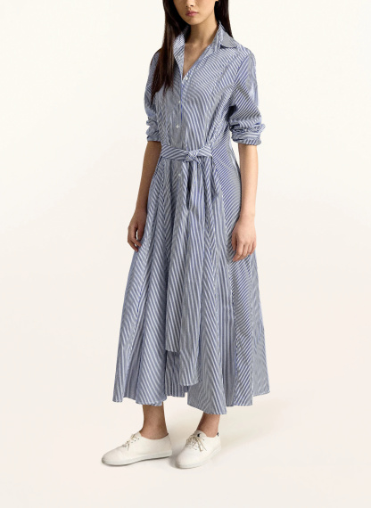 POLO RALPH LAUREN Hemdblusenkleid – DUNKELBLAU / WEISS