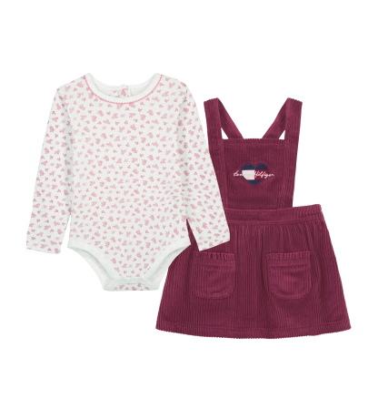 Tommy Hilfiger Baby Girls' Long-Sleeve Bodysuit and Jumper, 2-Piece Set - Malaga/White print