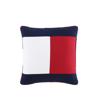 Tommy Hilfiger Flag Seersucker Square Pillow, 20" X 20" - Blue/Red/White