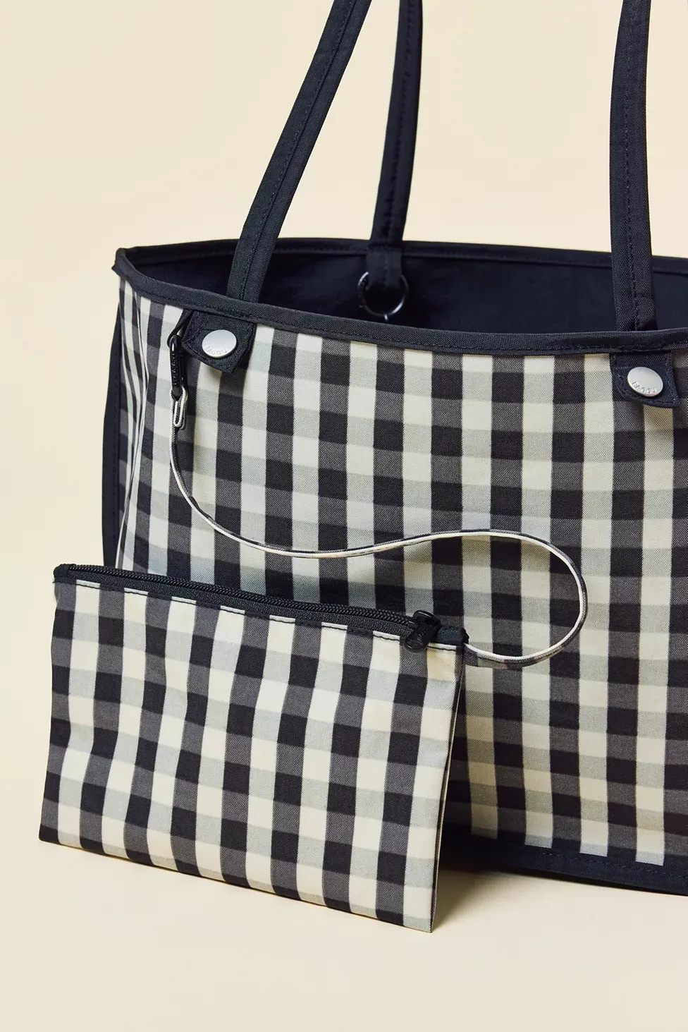 BAGGU Medium Nylon Reverse Tote Bag - Black Mix