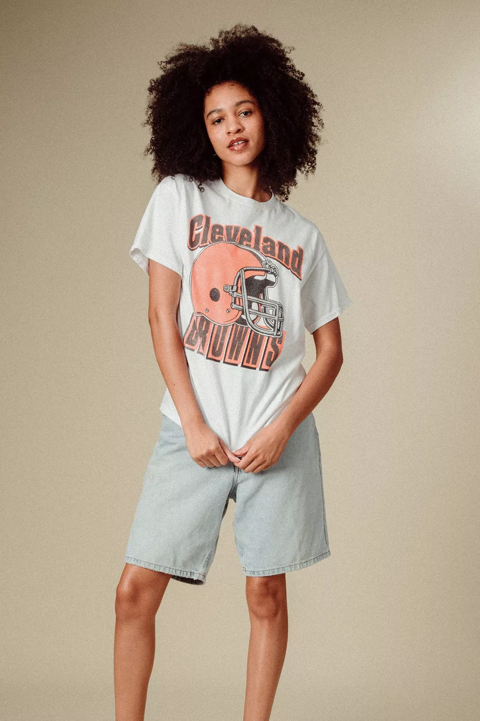 Junk Food NFL Throwback Helmet Flea Market Tee - Cleveland Browns