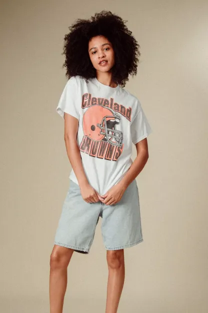 Junk Food NFL Throwback Helmet Flea Market Tee - Cleveland Browns