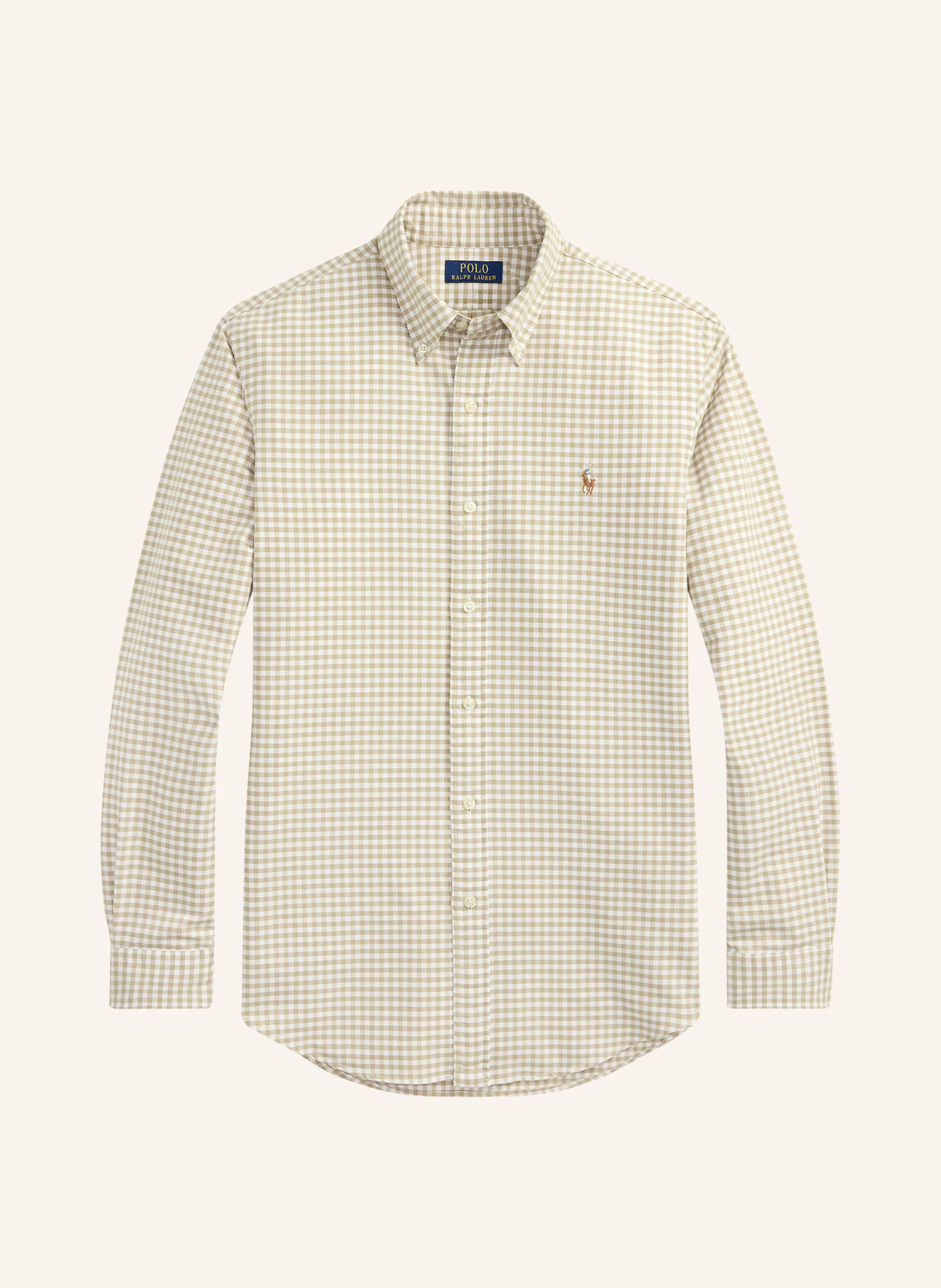 POLO RALPH LAUREN Hemd Custom Fit – BEIGE / WEISS