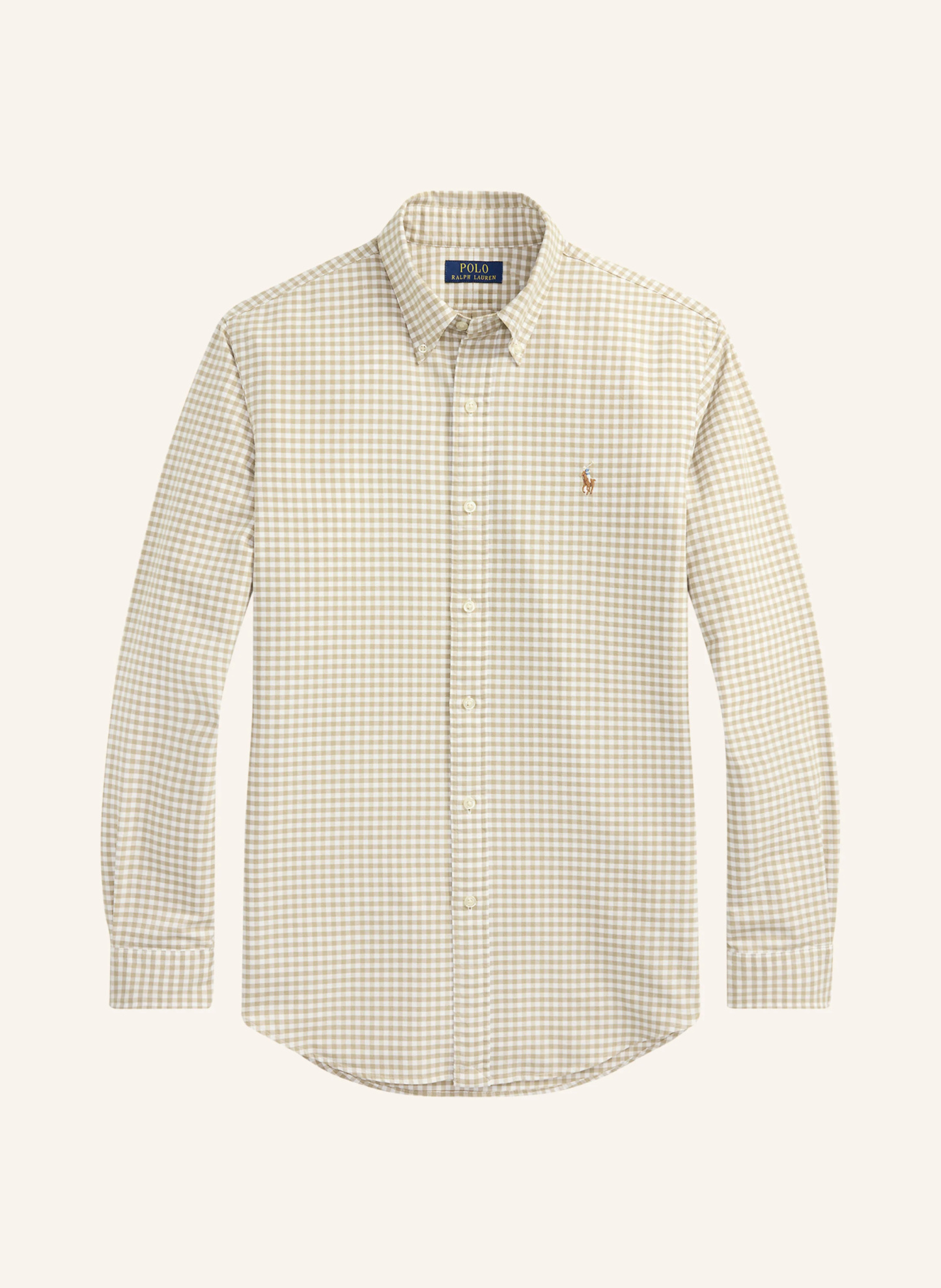POLO RALPH LAUREN Hemd Custom Fit – BEIGE / WEISS