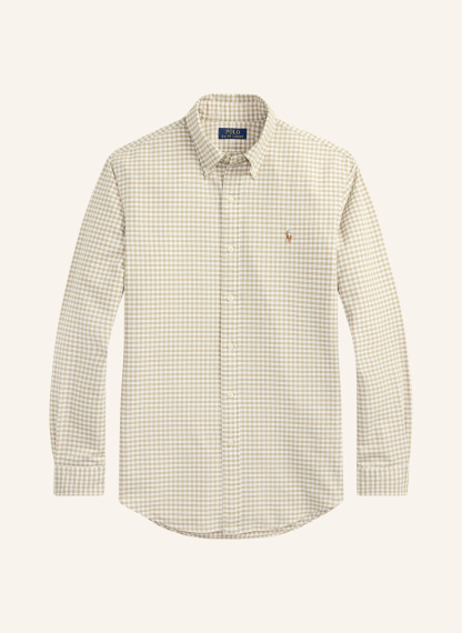 POLO RALPH LAUREN Hemd Custom Fit – BEIGE / WEISS