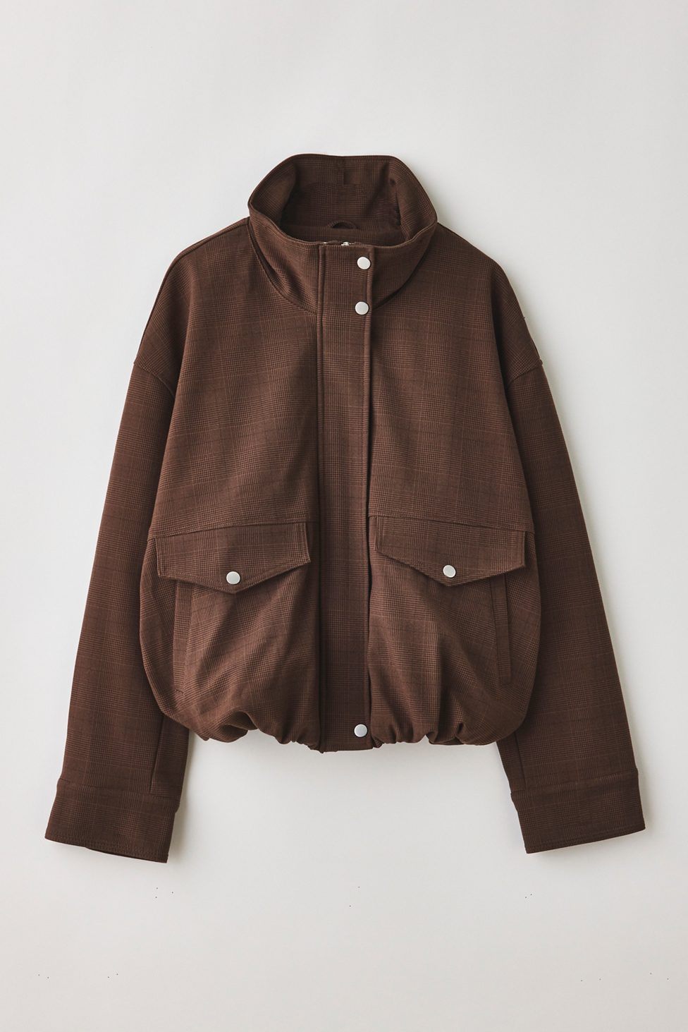 UO Harper Funnel Neck Bomber Jacket - Brown
