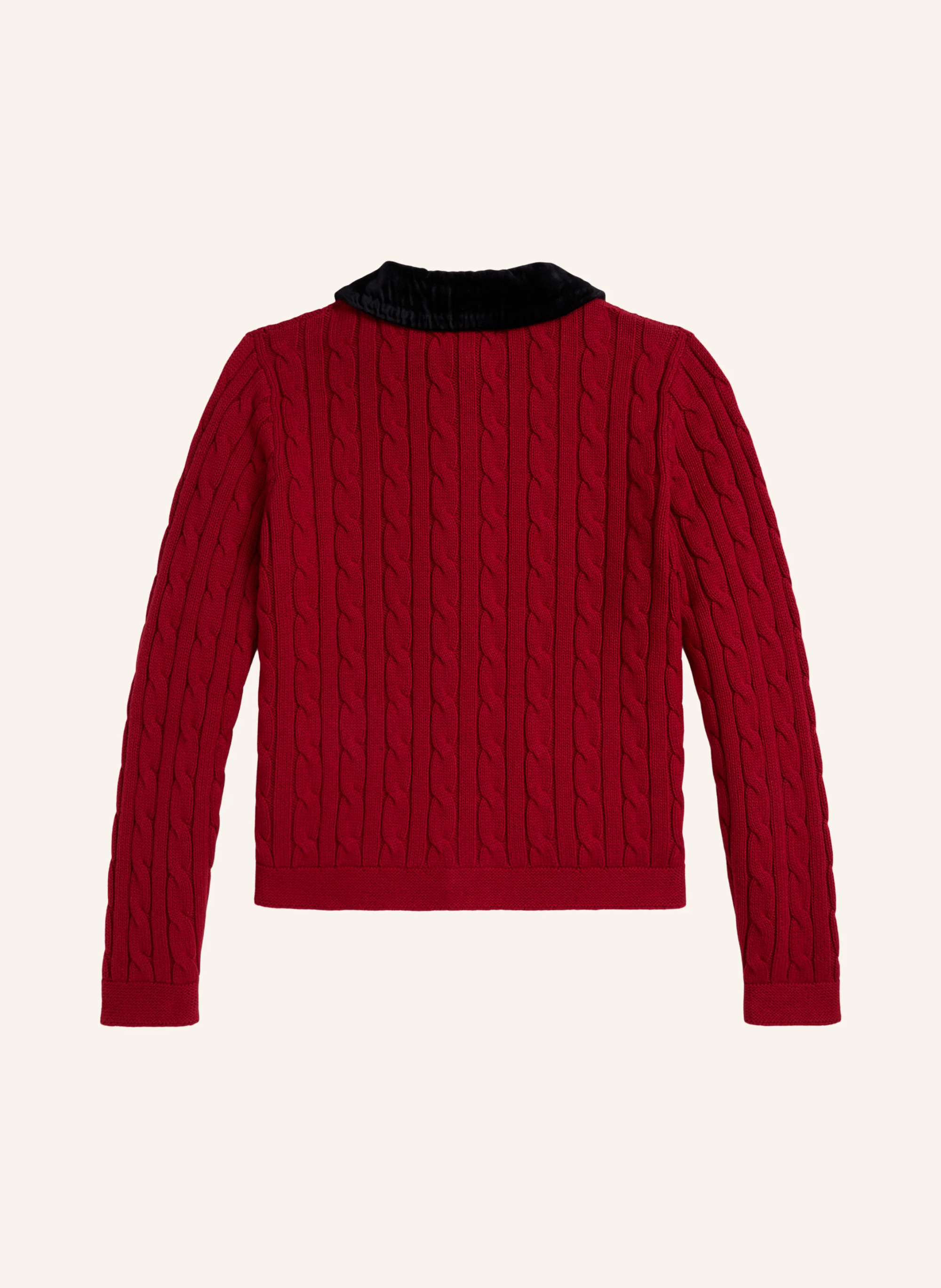 POLO RALPH LAUREN Strickjacke – ROT / SCHWARZ