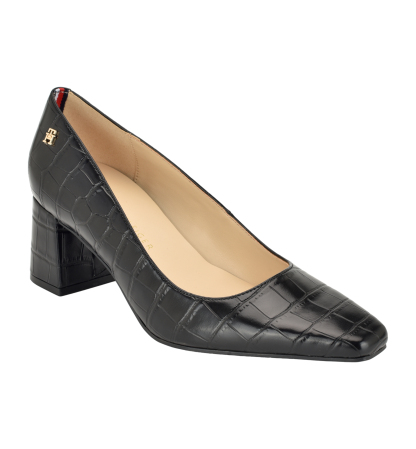 Tommy Hilfiger Women's Opheili Classic Block Heel Pumps - Black Croco