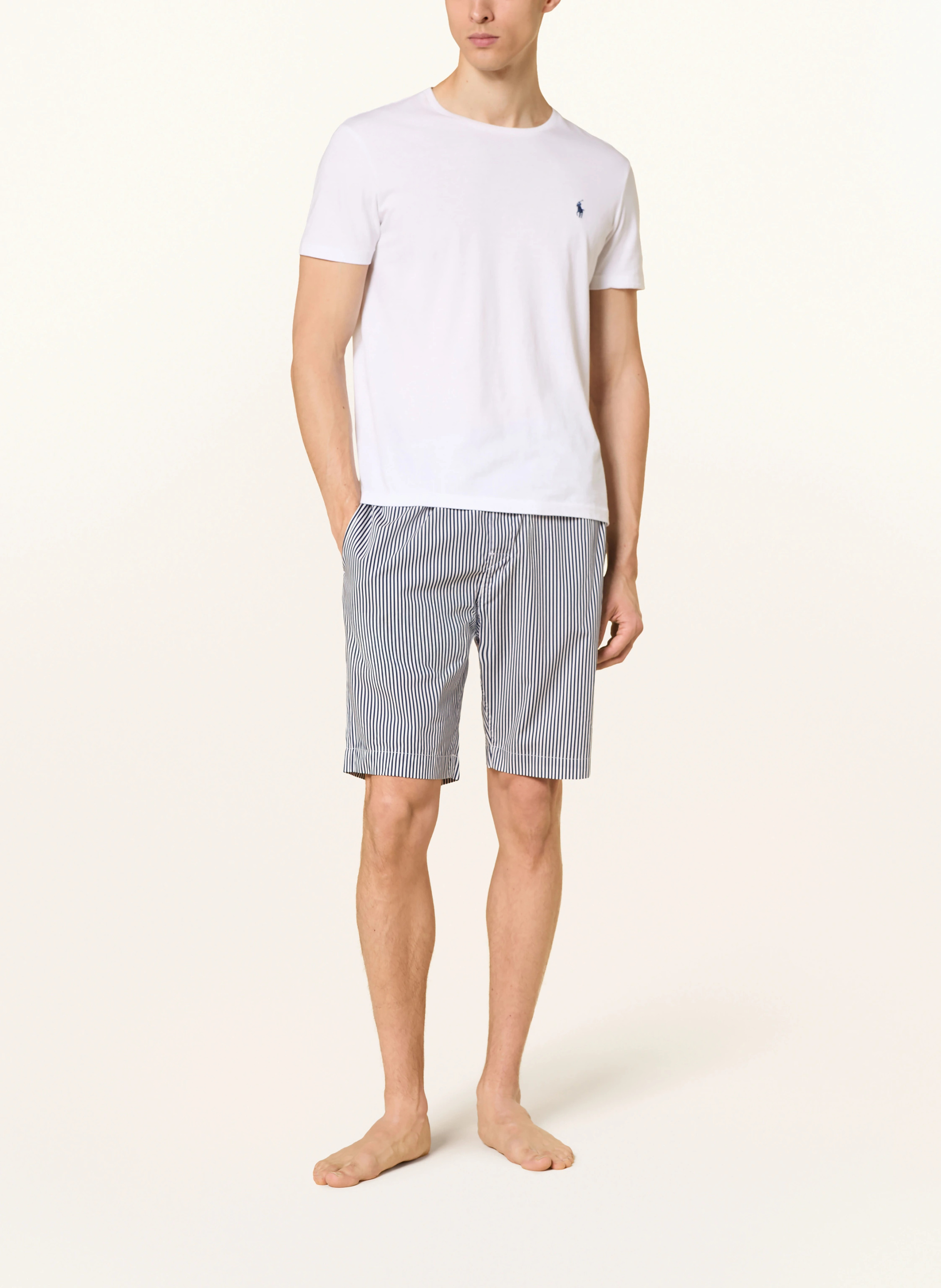 POLO RALPH LAUREN Lounge-Shorts – WEISS / DUNKELBLAU