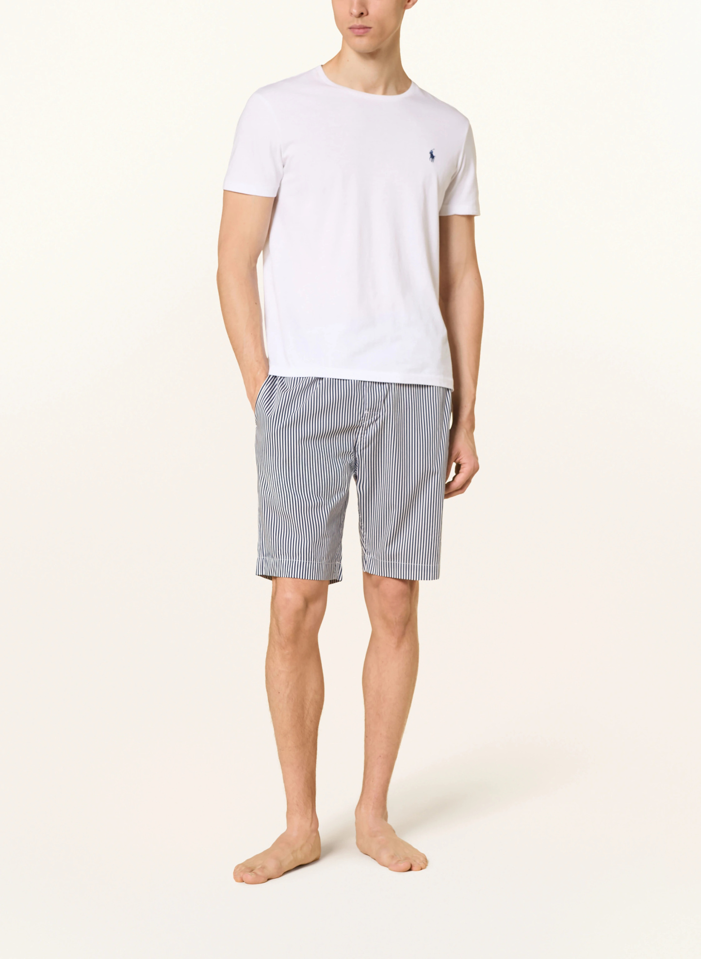 POLO RALPH LAUREN Lounge-Shorts – WEISS / DUNKELBLAU