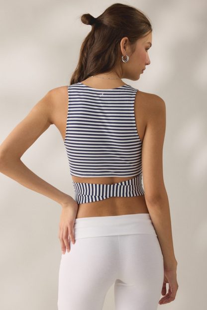 Out From Under Bec Ballet Wrap Tank Top - Blue Multi