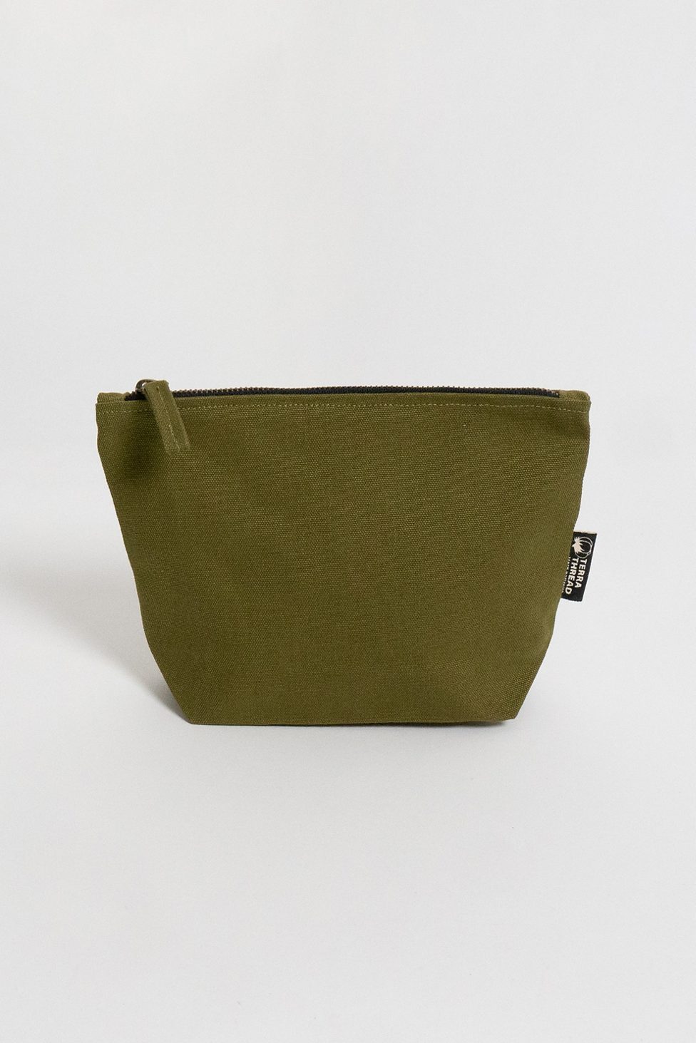 Terra Thread Organic Cotton Canvas Zippered Pouch - Olive