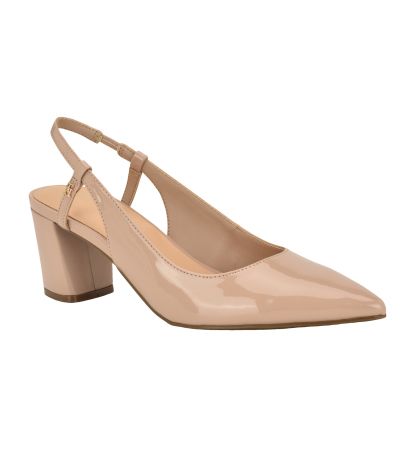Tommy Hilfiger Women's Jezibee Block Heel Slingback Pumps - Barely Nude Patent