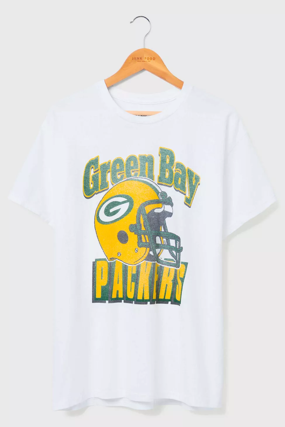 Junk Food NFL Throwback Helmet Flea Market Tee - Green Bay Packers