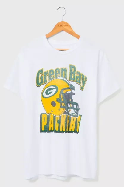 Junk Food NFL Throwback Helmet Flea Market Tee - Green Bay Packers