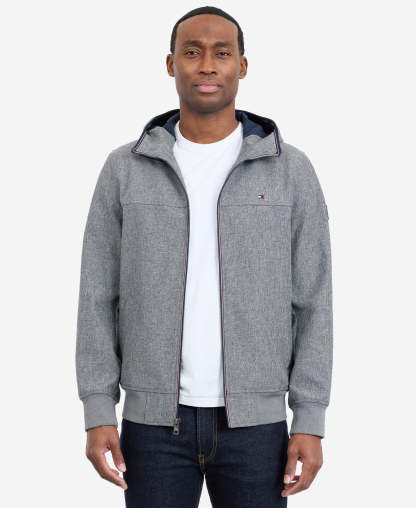 Tommy Hilfiger Men's Hooded Softshell Jacket - Heather Gray