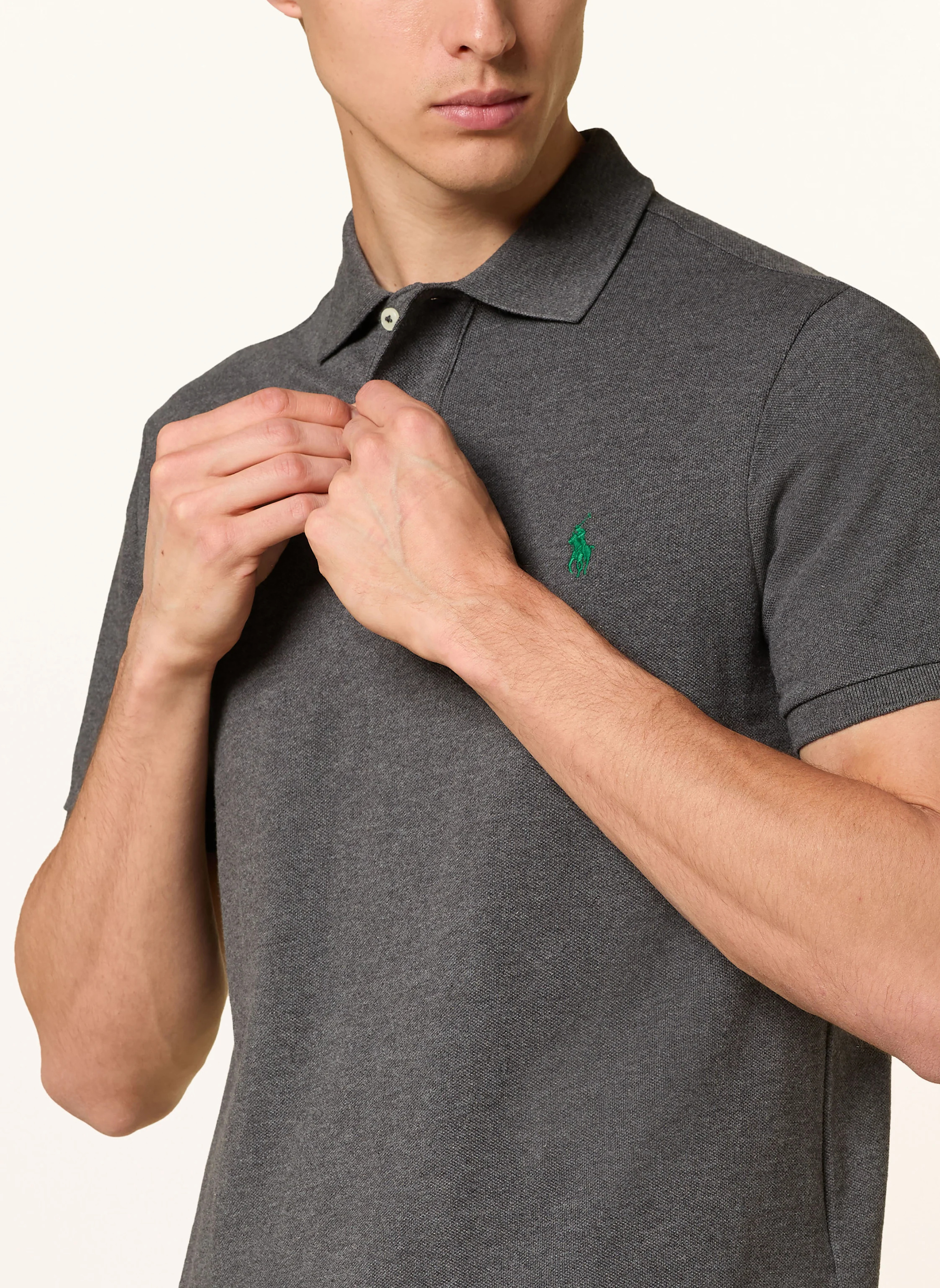 POLO RALPH LAUREN Piqué-Poloshirt Custom Slim Fit – DUNKELGRAU