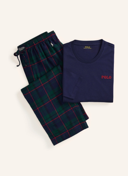POLO RALPH LAUREN Schlafanzug aus Flanell – DUNKELBLAU