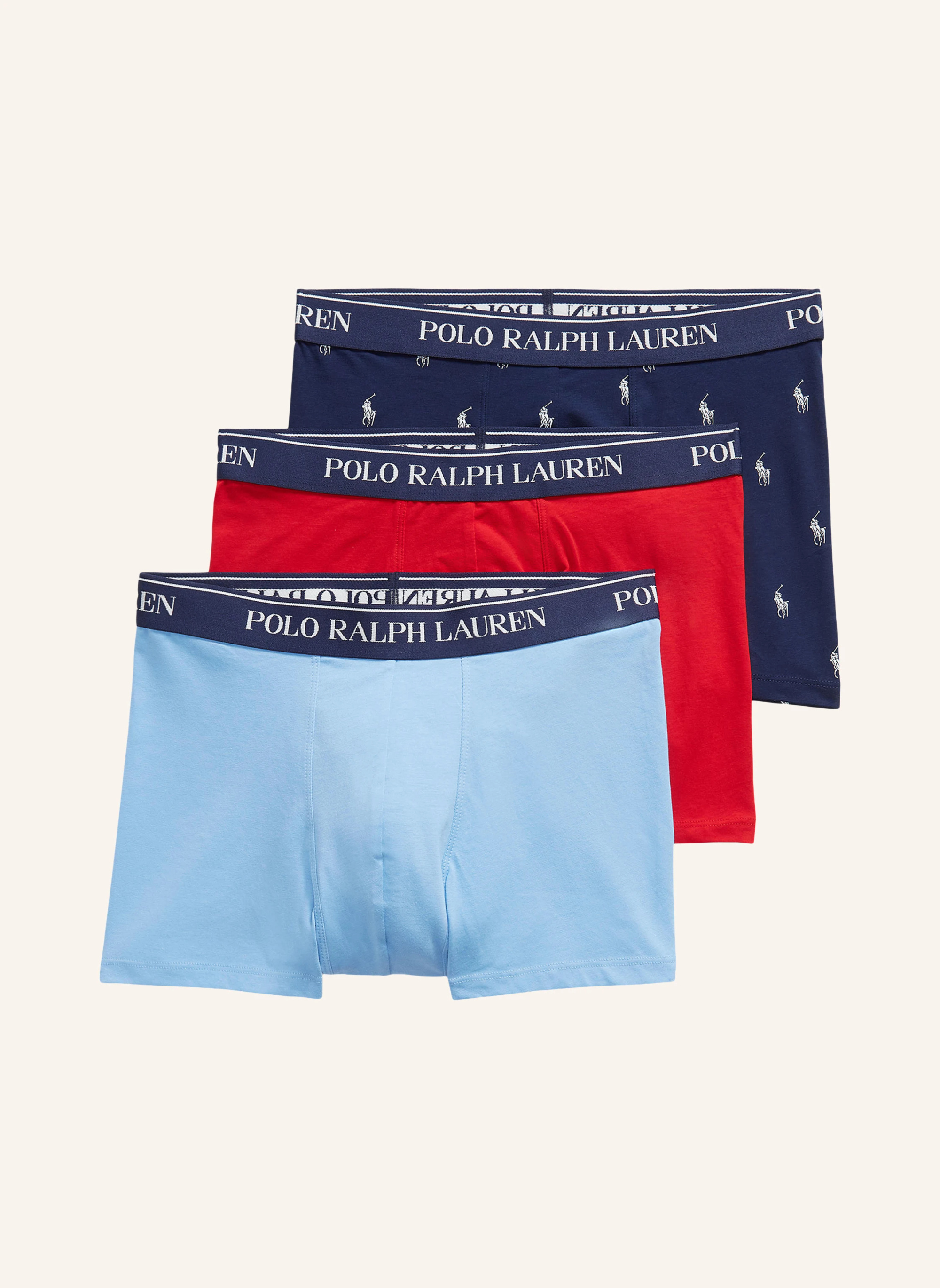 POLO RALPH LAUREN 3er-Pack Boxershorts – DUNKELBLAU / ROT / HELLBLAU