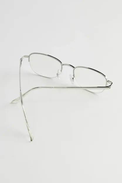 Rectangle Blue Light Glasses - Silver
