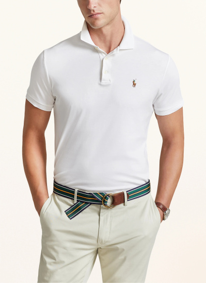 POLO RALPH LAUREN Jersey-Poloshirt Custom Slim Fit – WEISS