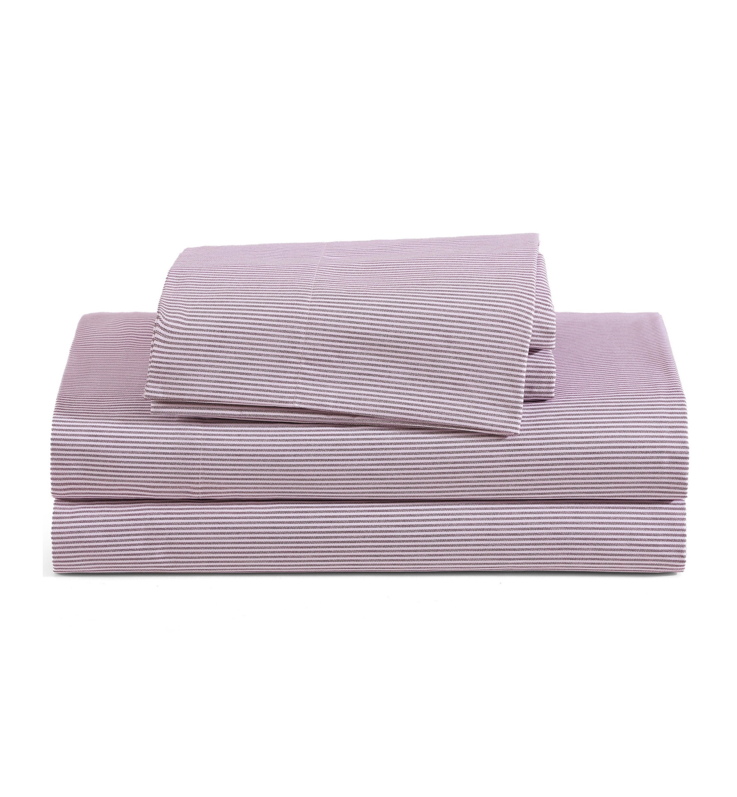 Tommy Hilfiger Printed 200-Thread Count Cotton Percale Sheet Set - Ithaca Stripe Dark Red