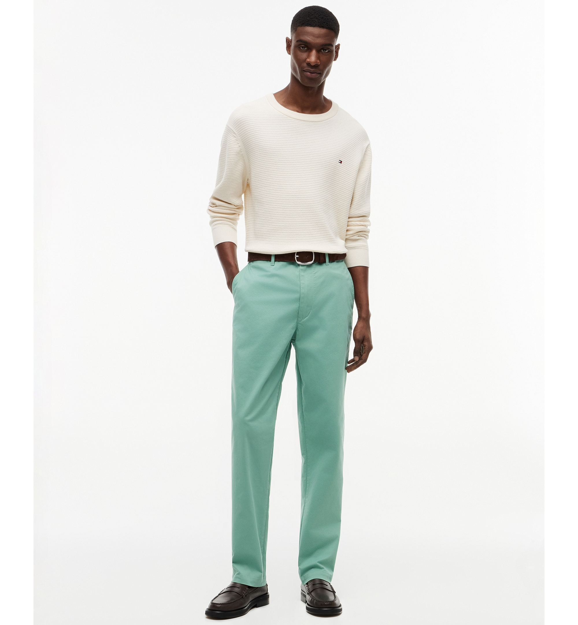 Tommy Hilfiger Men's Regular-Straight Fit Stretch Chino Pants - Nordic Spruce