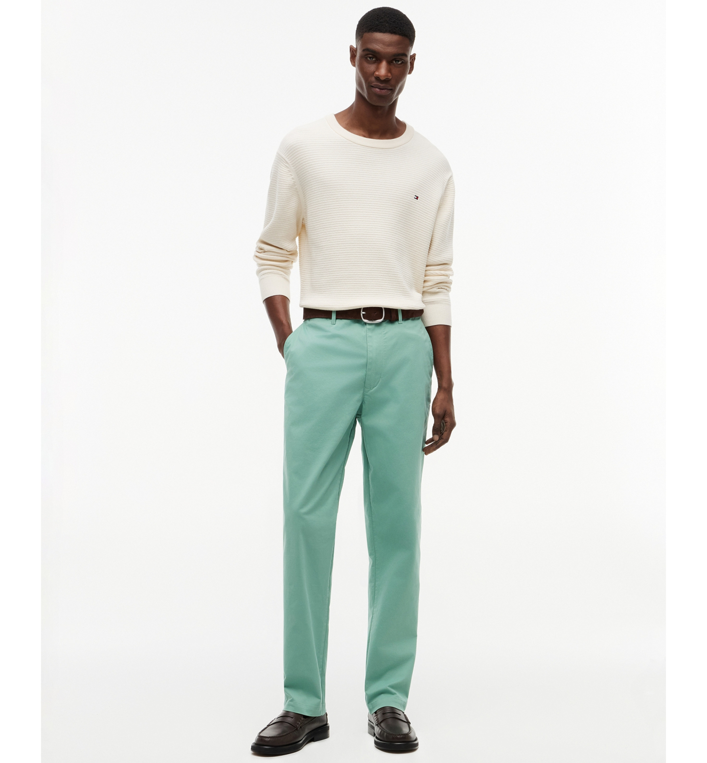Tommy Hilfiger Men's Regular-Straight Fit Stretch Chino Pants - Nordic Spruce