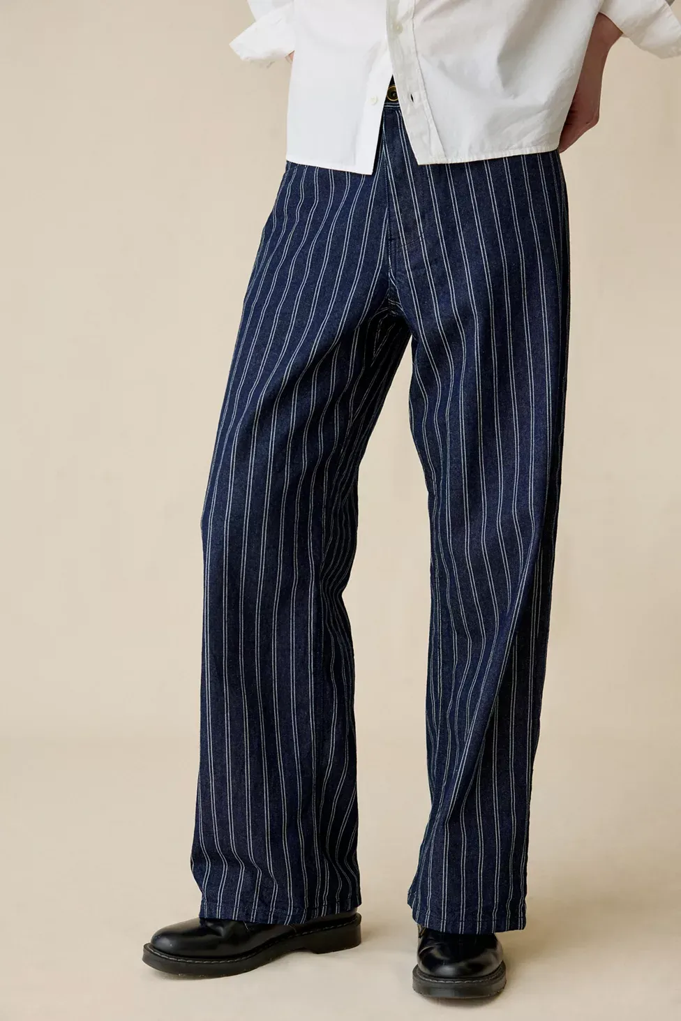 BDG Nitro Dual Pinstripe Baggy Fit Jeans - Vintage Denim Dark