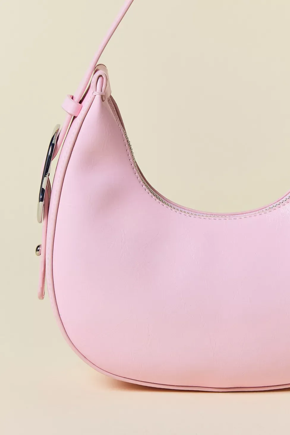 UO Ella Buckled Crescent Shoulder Bag - Pink