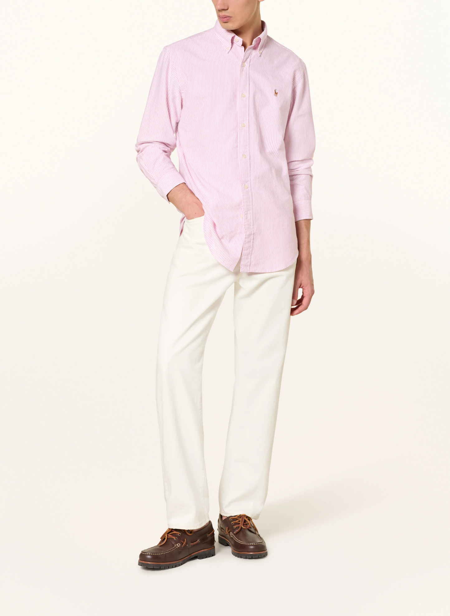POLO RALPH LAUREN Hemd Custom Fit – ROT / WEISS