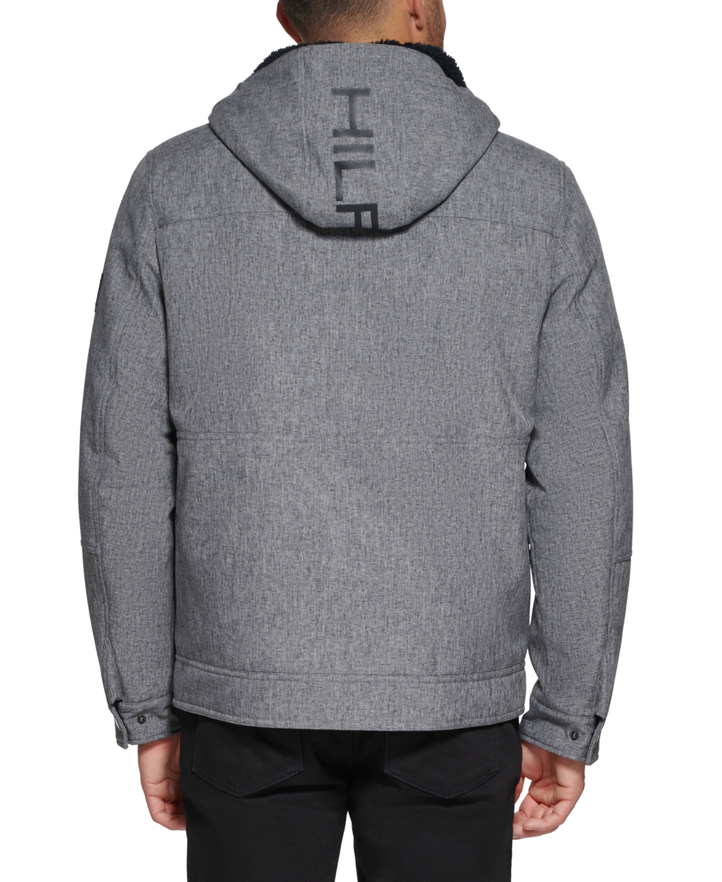 Tommy Hilfiger Men's Sherpa-Lined Softshell Hooded Jacket - Heathery Gray